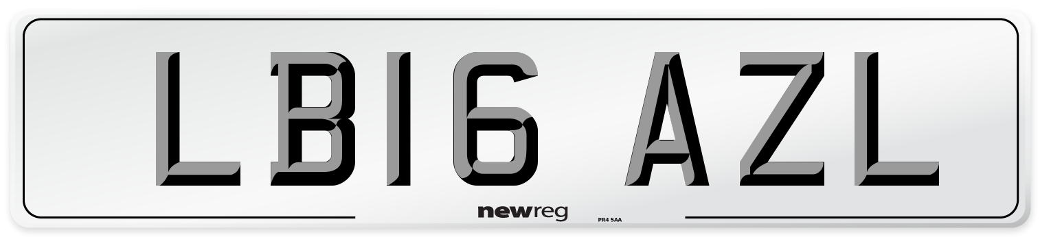 LB16 AZL Number Plate from New Reg